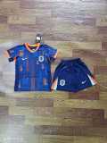 2024 Netherlands Away Blue Fans Kids Soccer jersey