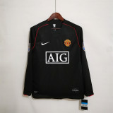 2007/08 Man Utd Away Black Retro Long Sleeve Soccer jersey