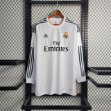 2013/14 R MAD Home White Retro Long Sleeve Soccer jersey