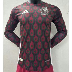 2024 Mexico Home Crimson Player Long Sleeve Soccer jersey