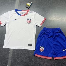 2024 USA Home White Fans Kids Soccer jersey