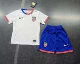 2024 USA Home White Fans Kids Soccer jersey