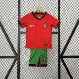2024 Portugal Home Red Fans Kids Soccer jersey