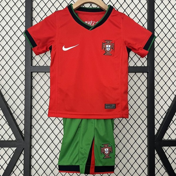 2024 Portugal Home Red Fans Kids Soccer jersey