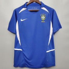 2002 Brazil Away Blue Retro Soccer jersey