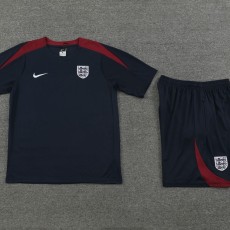 2024 England Dark Blue Training Shorts Suit