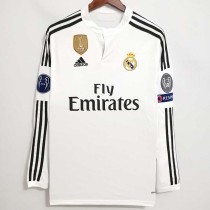 2014/15 R MAD Home White Retro Long Sleeve Soccer jersey