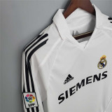 2005/06 R MAD Home White Retro Long Sleeve Soccer jersey