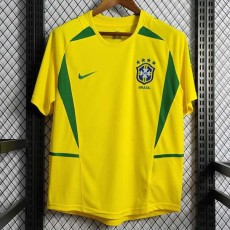 2002 Brazil Home Yellow Retro Soccer jersey