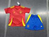 2024 Spain Home Red Fans Kids Soccer jersey