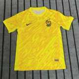 2024 France GKY Yellow Fans Soccer jersey