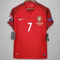 2016 Portugal Home Red Retro Soccer jersey