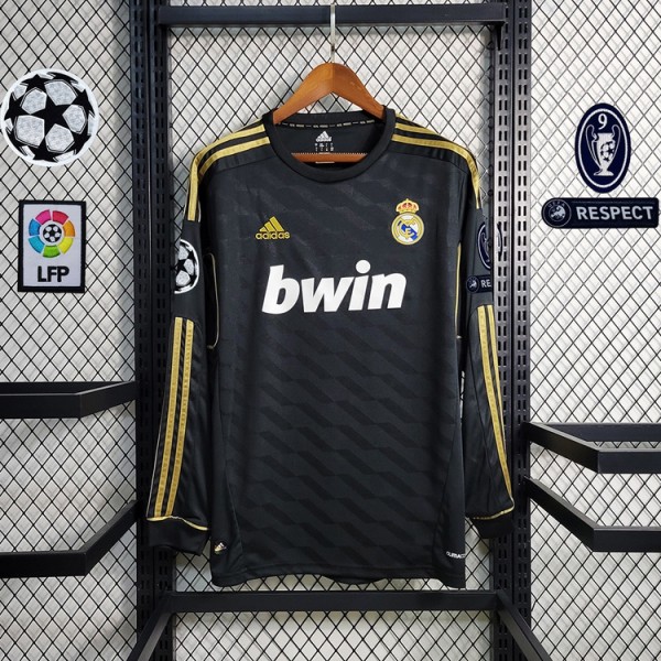 2011/12 R MAD Away Black Retro Long Sleeve Soccer jersey