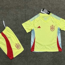 2024 Spain Away Yellow Fans Kids Soccer jersey