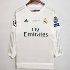 2015/16 R MAD Home White Retro Long Sleeve Soccer jersey