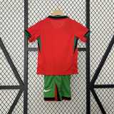 2024 Portugal Home Red Fans Kids Soccer jersey