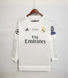 2015/16 R MAD Home White Retro Long Sleeve Soccer jersey