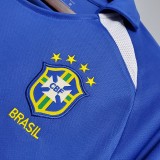 2002 Brazil Away Blue Retro Soccer jersey