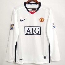 2008/09 Man Utd Away White Retro Soccer jersey