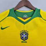 2004 Brazil Home Yellow Retro Soccer jersey