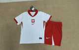 2024 Poland Home White Fans Kids Soccer jersey