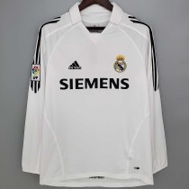 2005/06 R MAD Home White Retro Long Sleeve Soccer jersey