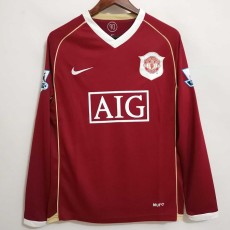2006/07 Man Utd Home Red Retro Long Sleeve Soccer jersey