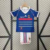 1998 France Home Blue Retro Kids Soccer jersey
