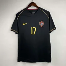 2006 Portugal Away Black Retro Soccer jersey