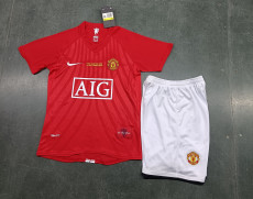 2007/08 Man Utd Home Red Retro Kids Soccer jersey