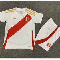 2024 Peru Home White Fans Kids Soccer jersey