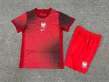2024 Poland Away Red Fans Kids Soccer jersey
