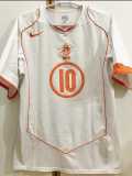 2004 Netherlands Away White Retro Soccer jersey