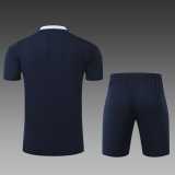 2024 France Black Training Shorts Suit