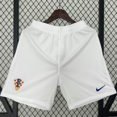 2024 Croatia Home White Fans Soccer Shorts