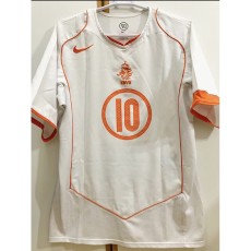 2004 Netherlands Away White Retro Soccer jersey