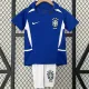 2002 Brazil Away Blue Retro Kids Soccer jersey
