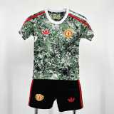 2024/25 Man Utd Special Edition Green Fans Kids Soccer jersey
