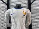 2024 France Away White Player Long Sleeve Soccer jersey