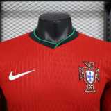 2024 Portugal Home Red Player Long Sleeve Soccer jersey