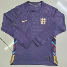 2024 England Away Purple Player Long Sleeve Soccer jersey