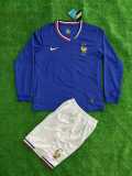 2024 France Home Blue Fans Long Sleeve Men Sets Soccer jersey