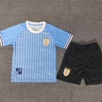 2024 Uruguay Home Blue Fans Kids Soccer jersey