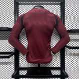 2024 Belgium Home Crimson Player Long Sleeve Soccer jersey