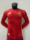 2024 Spain Home Red Player Long Sleeve Soccer jersey
