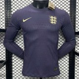 2024 England Away Purple Player Long Sleeve Soccer jersey