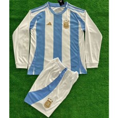 2024 Argentina Home White Fans Long Sleeve Men Sets Soccer jersey