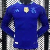 2024 Argentina Away Blue Player Long Sleeve Soccer jersey