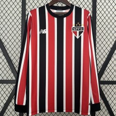 2024/25 Sao Paulo FC Away Red Fans Long Sleeve Soccer jersey