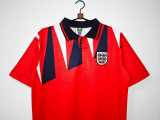 1991 England Away Red Retro Soccer jersey